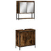 Set mobilier de baie, 2 piese, stejar fumuriu, lemn prelucrat - WALTI WALTI