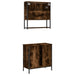 Set mobilier de baie, 2 piese, stejar fumuriu, lemn prelucrat - WALTI WALTI