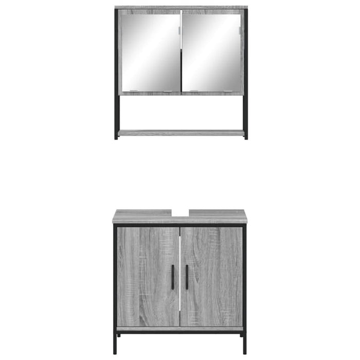 Set mobilier de baie, 2 piese, gri sonoma, lemn prelucrat - WALTI WALTI