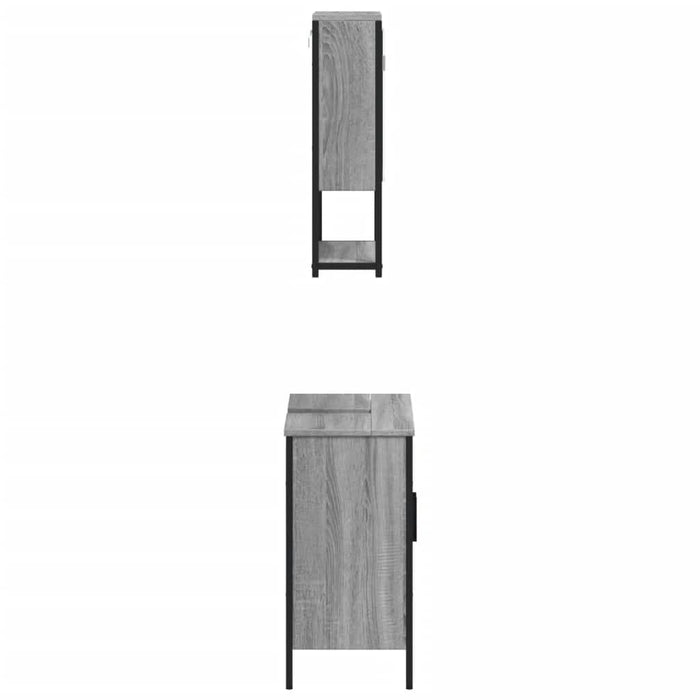 Set mobilier de baie, 2 piese, gri sonoma, lemn prelucrat - WALTI WALTI