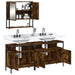 Set mobilier de baie, 3 piese, stejar fumuriu, lemn prelucrat - WALTI WALTI