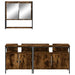 Set mobilier de baie, 3 piese, stejar fumuriu, lemn prelucrat - WALTI WALTI