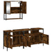 Set mobilier de baie, 3 piese, stejar fumuriu, lemn prelucrat - WALTI WALTI