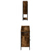 Set mobilier de baie, 3 piese, stejar fumuriu, lemn prelucrat - WALTI WALTI