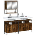 Set mobilier de baie, 3 piese, stejar fumuriu, lemn prelucrat - WALTI WALTI
