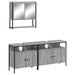 Set mobilier de baie, 3 piese, gri sonoma, lemn prelucrat - WALTI WALTI
