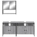Set mobilier de baie, 3 piese, gri sonoma, lemn prelucrat - WALTI WALTI