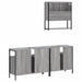Set mobilier de baie, 3 piese, gri sonoma, lemn prelucrat - WALTI WALTI