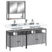 Set mobilier de baie, 3 piese, gri sonoma, lemn prelucrat - WALTI WALTI