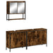 Set mobilier de baie, 3 piese, stejar fumuriu, lemn prelucrat - WALTI WALTI