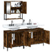 Set mobilier de baie, 3 piese, stejar fumuriu, lemn prelucrat - WALTI WALTI