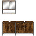 Set mobilier de baie, 3 piese, stejar fumuriu, lemn prelucrat - WALTI WALTI