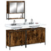 Set mobilier de baie, 3 piese, stejar fumuriu, lemn prelucrat - WALTI WALTI