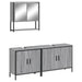 Set mobilier de baie, 3 piese, gri sonoma, lemn prelucrat - WALTI WALTI