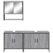 Set mobilier de baie, 3 piese, gri sonoma, lemn prelucrat - WALTI WALTI