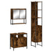 Set mobilier de baie, 3 piese, stejar fumuriu, lemn prelucrat - WALTI WALTI