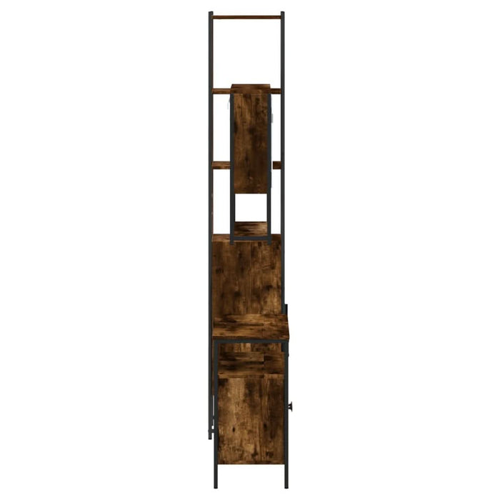 Set mobilier de baie, 3 piese, stejar fumuriu, lemn prelucrat - WALTI WALTI