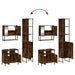 Set mobilier de baie, 3 piese, stejar fumuriu, lemn prelucrat - WALTI WALTI