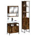 Set mobilier de baie, 3 piese, stejar fumuriu, lemn prelucrat - WALTI WALTI