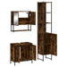 Set mobilier de baie, 3 piese, stejar fumuriu, lemn prelucrat - WALTI WALTI