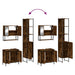 Set mobilier de baie, 3 piese, stejar fumuriu, lemn prelucrat - WALTI WALTI