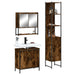 Set mobilier de baie, 3 piese, stejar fumuriu, lemn prelucrat - WALTI WALTI