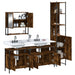 Set mobilier de baie, 4 piese, stejar fumuriu, lemn prelucrat - WALTI WALTI