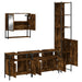 Set mobilier de baie, 4 piese, stejar fumuriu, lemn prelucrat - WALTI WALTI