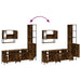 Set mobilier de baie, 4 piese, stejar fumuriu, lemn prelucrat - WALTI WALTI