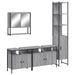 Set mobilier de baie, 4 piese, gri sonoma, lemn prelucrat - WALTI WALTI