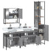 Set mobilier de baie, 4 piese, gri sonoma, lemn prelucrat - WALTI WALTI