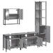 Set mobilier de baie, 4 piese, gri sonoma, lemn prelucrat - WALTI WALTI