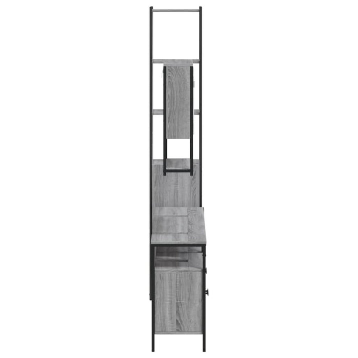 Set mobilier de baie, 4 piese, gri sonoma, lemn prelucrat - WALTI WALTI