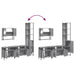 Set mobilier de baie, 4 piese, gri sonoma, lemn prelucrat - WALTI WALTI