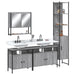 Set mobilier de baie, 4 piese, gri sonoma, lemn prelucrat - WALTI WALTI