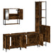 Set mobilier de baie, 4 piese, stejar fumuriu, lemn prelucrat - WALTI WALTI