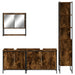 Set mobilier de baie, 4 piese, stejar fumuriu, lemn prelucrat - WALTI WALTI