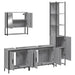 Set mobilier de baie, 4 piese, gri sonoma, lemn prelucrat - WALTI WALTI