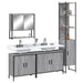 Set mobilier de baie, 4 piese, gri sonoma, lemn prelucrat - WALTI WALTI
