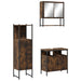 Set mobilier de baie, 3 piese, stejar fumuriu, lemn prelucrat - WALTI WALTI