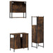 Set mobilier de baie, 3 piese, stejar fumuriu, lemn prelucrat - WALTI WALTI
