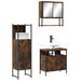 Set mobilier de baie, 3 piese, stejar fumuriu, lemn prelucrat - WALTI WALTI