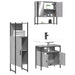 Set mobilier de baie, 3 piese, gri sonoma, lemn prelucrat - WALTI WALTI
