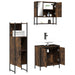 Set mobilier de baie, 3 piese, stejar fumuriu, lemn prelucrat - WALTI WALTI