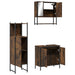 Set mobilier de baie, 3 piese, stejar fumuriu, lemn prelucrat - WALTI WALTI