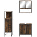 Set mobilier de baie, 3 piese, stejar fumuriu, lemn prelucrat - WALTI WALTI