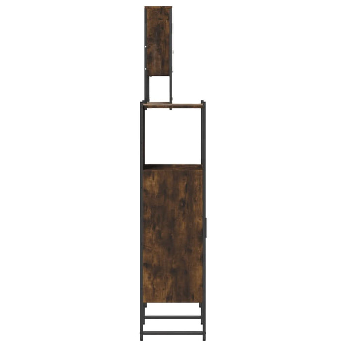 Set mobilier de baie, 3 piese, stejar fumuriu, lemn prelucrat - WALTI WALTI