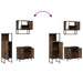 Set mobilier de baie, 3 piese, stejar fumuriu, lemn prelucrat - WALTI WALTI