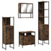 Set mobilier de baie, 4 piese, stejar fumuriu, lemn prelucrat - WALTI WALTI