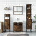 Set mobilier de baie, 4 piese, stejar fumuriu, lemn prelucrat - WALTI WALTI
